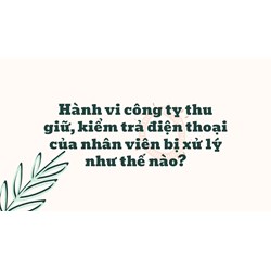 Hành vi công ty thu giữ, kiểm trả điện thoại của nhân viên bị xử lý như thế nào?