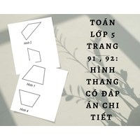 Toán lớp 5 trang 91, 92 Hình thang có đáp án chi tiết nhất