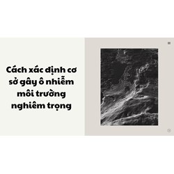 Cách xác định cơ sở gây ô nhiễm môi trường nghiêm trọng