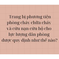 Trang bị phương tiện phòng cháy chữa cháy và cứu nạn cứu hộ cho lực lượng dân phòng được quy định như thế nào?