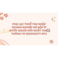 Phụ lục thuế thu nhập doanh nghiệp đã nộp ở nước ngoài mới nhất theo thông tư 80/2021/TT-BTC