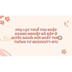 Phụ lục thuế thu nhập doanh nghiệp đã nộp ở nước ngoài mới nhất theo thông tư 80/2021/TT-BTC