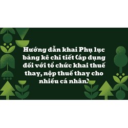 Hướng dẫn khai Phụ lục bảng kê chi tiết (áp dụng đối với tổ chức khai thuế thay, nộp thuế thay cho nhiều cá nhân)