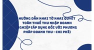 Hướng dẫn khai Tờ khai quyết toán thuế thu nhập doanh nghiệp (áp dụng đối với phương pháp doanh thu - chi phí)