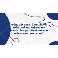 Hướng dẫn khai Tờ khai quyết toán thuế thu nhập doanh nghiệp (áp dụng đối với phương pháp doanh thu - chi phí)