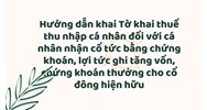 Mẫu Tờ khai thuế thu nhập cá nhân nhận cổ tức bằng chứng khoán