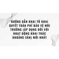 Hướng dẫn khai Tờ khai quyết toán phí bảo vệ môi trường (áp dụng đối với hoạt động khai thác khoáng sản) mới nhất