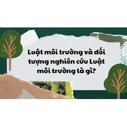 Luật môi trường và đối tượng nghiên cứu Luật môi trường là gì?