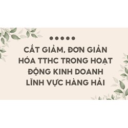Cắt giảm, đơn giản hóa TTHC trong hoạt động kinh doanh lĩnh vực hàng hải