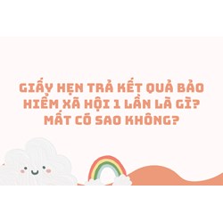 Giấy hẹn trả kết quả bảo hiểm xã hội 1 lần là gì? Mất có sao không?