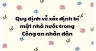 Quy định về xác định bí mật nhà nước trong Công an nhân dân