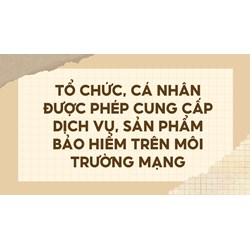 Tổ chức, cá nhân được phép cung cấp dịch vụ, sản phẩm bảo hiểm trên môi trường mạng