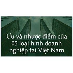 Ưu và nhược điểm của 05 loại hình doanh nghiệp tại Việt Nam