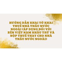Hướng dẫn khai Tờ khai thuế nhà thầu nước ngoài (áp dụng đối với bên Việt Nam khấu trừ và nộp thuế thay cho Nhà thầu nước ngoài)