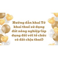 Hướng dẫn khai Tờ khai thuế sử dụng đất nông nghiệp (áp dụng đối với tổ chức có đất chịu thuế)