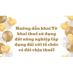 Hướng dẫn khai Tờ khai thuế sử dụng đất nông nghiệp (áp dụng đối với tổ chức có đất chịu thuế)