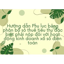 Hướng dẫn Phụ lục bảng phân bổ số thuế tiêu thụ đặc biệt phải nộp đối với hoạt động kinh doanh xổ số điện toán