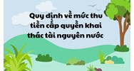 Quy định về mức thu tiền cấp quyền khai thác tài nguyên nước?