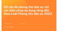 03 cấp độ phòng thủ dân sự với các biện pháp áp dụng tăng dần