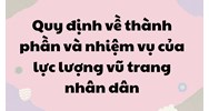 Quy định về thành phần và nhiệm vụ của lực lượng vũ trang nhân dân