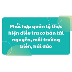Phối hợp quản lý thực hiện điều tra cơ bản tài nguyên, môi trường biển, hải đảo