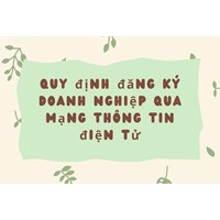 Quy định đăng ký doanh nghiệp qua mạng thông tin điện tử
