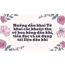 Hướng dẫn khai Tờ khai các khoản thu về hoa hồng dầu khí, tiền đọc và sử dụng tài liệu dầu khí