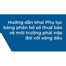 Hướng dẫn khai Phụ lục bảng phân bổ số thuế bảo vệ môi trường phải nộp đói với xăng dầu