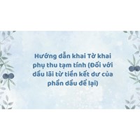 Hướng dẫn khai Tờ khai phụ thu tạm tính (Đối với dầu lãi từ tiền kết dư của phần dầu để lại)
