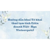 Hướng dẫn khai Tờ khai thuế tạm tính (Liên doanh Việt - Nga Vietsovpetr)
