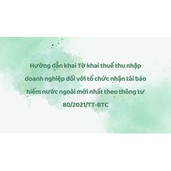 Hướng dẫn khai Tờ khai thuế thu nhập doanh nghiệp đối với tổ chức nhận tái bảo hiểm nước ngoài mới nhất theo thông tư 80/2021/TT-BTC