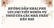 Hướng dẫn khai Phụ lục chi tiết nghĩa vụ thuế của các nhà thầu dầu khí