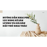 Hướng dẫn khai Phụ lục bảng kê sản lượng và giá bán dầu thô khai thác
