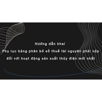 Hướng dẫn khai Phụ lục bảng phân bổ số thuế tài nguyên phải nộp đối với hoạt động sản xuất thủy điện mới nhất