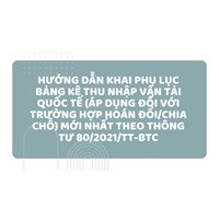 Hướng dẫn khai Phụ lục bảng kê thu nhập vận tải quốc tế (áp dụng đối với trường hợp hoán đổi/chia chỗ) mới nhất theo thông tư 80/2021/TT-BTC