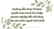 Hướng dẫn khai Tờ khai quyết toán thuế thu nhập doanh nghiệp đối với hãng vận tải nước ngoài mới nhất