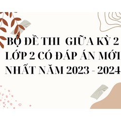 Bộ đề thi giữa học kì 2 lớp 2 có đáp án mới nhất