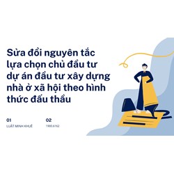 Sửa đổi nguyên tắc lựa chọn chủ đầu tư dự án đầu tư xây dựng nhà ở xã hội theo hình thức đấu thầu