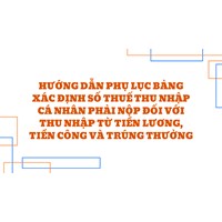 Hướng dẫn Phụ lục bảng xác định số thuế thu nhập cá nhân phải nộp đối với thu nhập từ tiền lương, tiền công và trúng thưởng