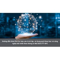 Hướng dẫn khai Phụ lục báo cáo trích lập, sử dụng quỹ khoa học và công nghệ mới nhất theo thông tư 80/2021/TT-BTC