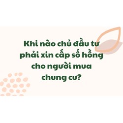 Khi nào chủ đầu tư phải xin cấp sổ hồng cho người mua chung cư?