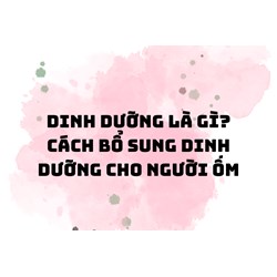Dinh dưỡng là gì? Cách bổ sung dinh dưỡng cho người ốm