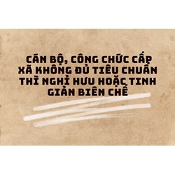 Cán bộ, công chức cấp xã không đủ tiêu chuẩn thì nghỉ hưu hoặc tinh giản biên chế
