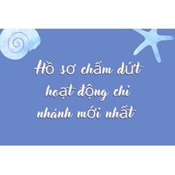 Hồ sơ chấm dứt hoạt động chi nhánh mới nhất