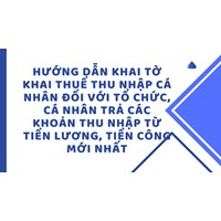 Hướng dẫn khai Tờ khai thuế thu nhập cá nhân đối với tổ chức, cá nhân trả các khoản thu nhập từ tiền lương, tiền công mới nhất
