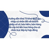 Hướng dẫn khai Tờ khai thuế thu nhập cá nhân đối với doanh nghiệp xổ số, bảo hiểm, bán hàng đa cấp trả tiền hoa hồng cho cá nhân trực tiếp ký hợp đồng