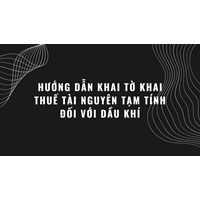 Hướng dẫn khai Tờ khai thuế tài nguyên tạm tính đối với dầu khí