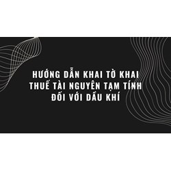 Hướng dẫn khai Tờ khai thuế tài nguyên tạm tính đối với dầu khí