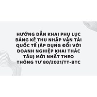 Hướng dẫn khai Phụ lục bảng kê thu nhập vận tải quốc tế (áp dụng đối với doanh nghiệp khai thác tàu) mới nhất theo thông tư 80/2021/TT-BTC