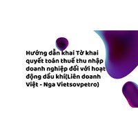 Hướng dẫn khai Tờ khai quyết toán thuế thu nhập doanh nghiệp đối với hoạt động dầu khí(Liên doanh Việt - Nga Vietsovpetro)